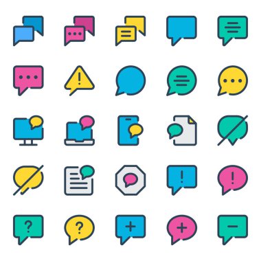 Sohbet iletisi için doldurulmuş özet simgeleri