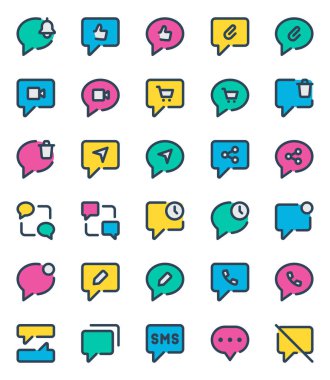 Sohbet iletisi için doldurulmuş özet simgeleri