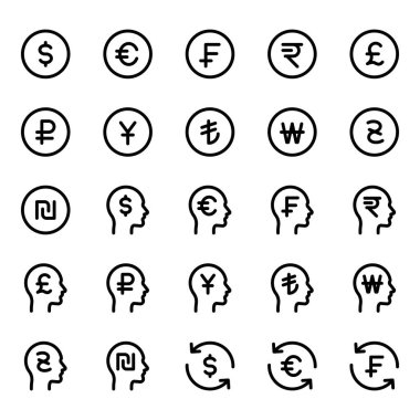 Para birimi ve finans için özet simgeleri ayarlandı.