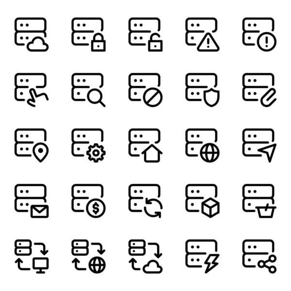 stock vector Outline icons set for Database and Server.