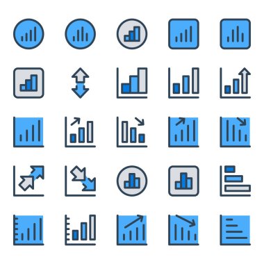 Diyagramlar ve Raporlar için doldurulmuş mavi özet simgeleri.