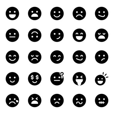 Emojis, Smiley, duygu simgeleri ayarlandı.