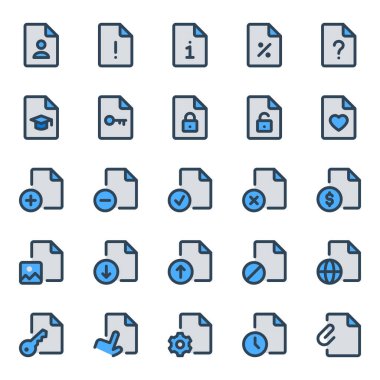 Dosyalar ve belgeler için mavi özet simgeleri ayarlandı.
