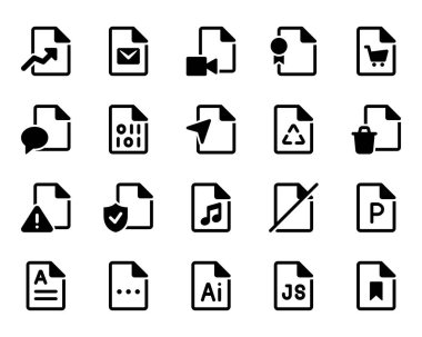 Dosyalar ve belgeler için simge simgeleri ayarlandı.