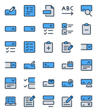 Form alanları, görevler, belgeler için mavi özet simgeleri dolduruldu.