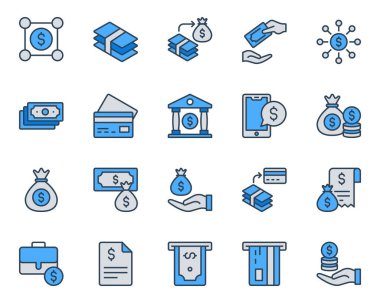 Ödeme için mavi özet simgeleri ayarlandı.