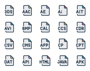 Programlama dosyaları için doldurulmuş özet simgeleri