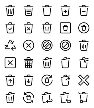 Geri Dönüşüm kutusu için özet simgeleri ayarlandı, sil