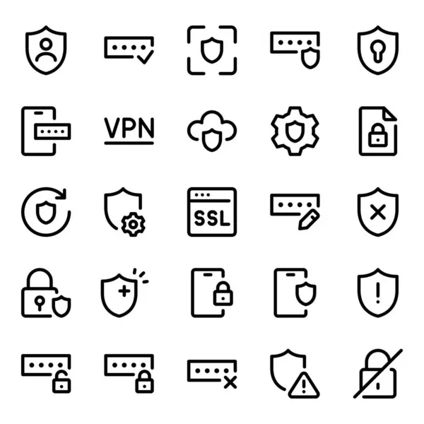 stock vector Outline icons set for Security.