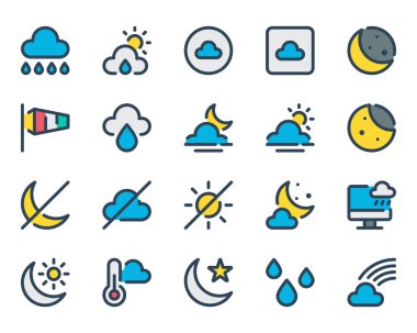 Hava Durumu için doldurulmuş özet simgeleri.