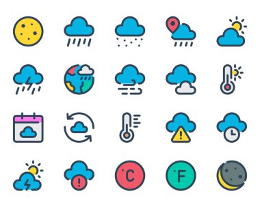 Hava Durumu için doldurulmuş özet simgeleri.