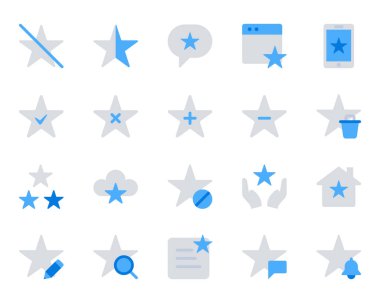 Derecelendirme yıldızları için mavi renk simgeleri ayarlandı