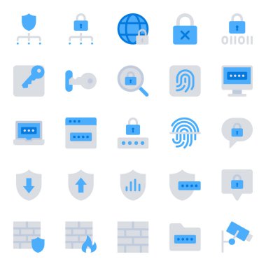 Güvenlik için mavi renk simgeleri ayarlandı.