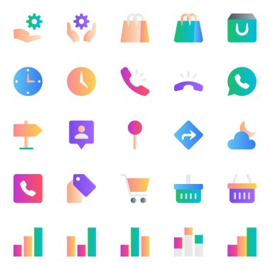 Gradyan rengi için malzeme simgeleri ayarlandı.