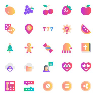 Gradyan rengi için malzeme simgeleri ayarlandı.