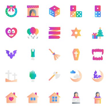 Gradyan rengi için malzeme simgeleri ayarlandı.