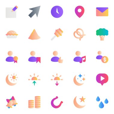 Gradyan rengi için malzeme simgeleri ayarlandı.