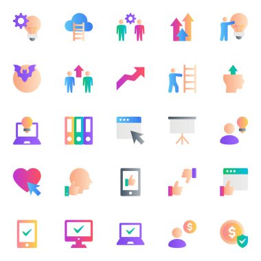 Gradyan rengi için malzeme simgeleri ayarlandı.