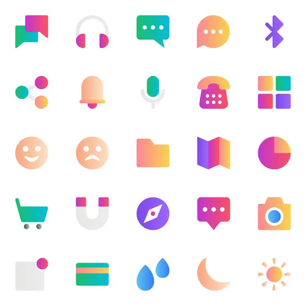 Gradyan rengi için malzeme simgeleri ayarlandı.