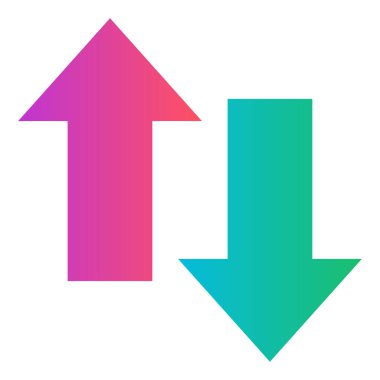 Gradyan renk simgesi, Yön için illüstrasyon, aktarım okları.