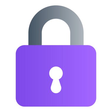 Gradyan renk simgesi, Güvenlik illüstrasyonu, asma kilit, kilit.