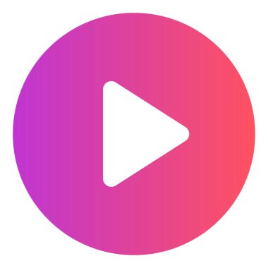 Gradyan renk simgesi, Çokluortam için illüstrasyon, çalma düğmesi.