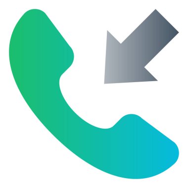 Gradyan renk simgesi, Telefon illüstrasyonu, çağrı, gelen çağrı.