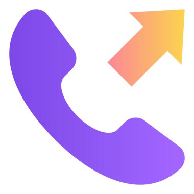 Gradyan renk simgesi, Telefon için illüstrasyon, çağrı, giden arama.