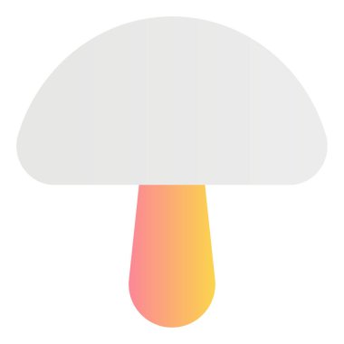 Gradyan renk simgesi, mantar için illüstrasyon, sebze.