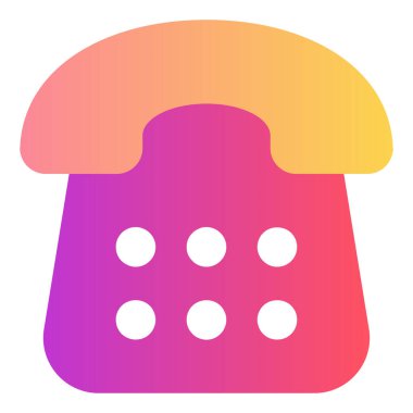 Gradyan renk simgesi, Telefon için illüstrasyon, sabit hat, çevirme defteri.