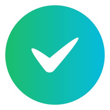 Gradyan renk simgesi, Checkmark için illüstrasyon, onay, sayfa.