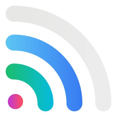 Gradyan renk simgesi, Wifi sinyalleri için illüstrasyon, kablosuz.