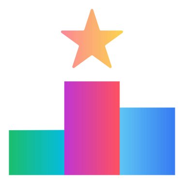 Gradyan renk simgesi, ödül, konum ve yıldız için illüstrasyon.