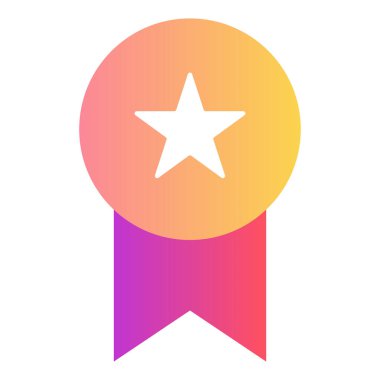 Gradyan renk simgesi, ödül, madalya, rozet illüstrasyonu.