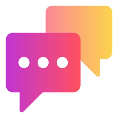 Gradyan renk simgesi, Sohbet diyaloğu, tartışma, iletişim için illüstrasyon.