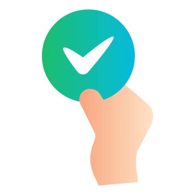 Gradyan renk simgesi, Checkmark için resimleme, onaylandı.