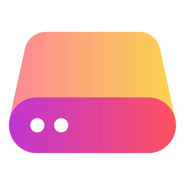 Gradyan renk simgesi, Veri ağı, sunucu, depolama için illüstrasyon.