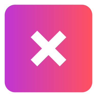 Gradyan renk simgesi, Sil için resimleme, çapraz.