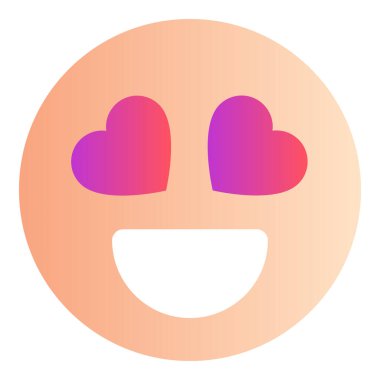 Gradyan renk simgesi, Face için resimleme, emoji, aşık.