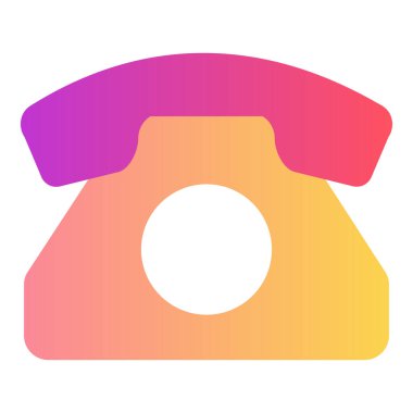 Gradyan renk simgesi, Telefon için illüstrasyon, sabit hat, çağrı.