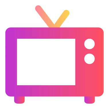 Gradyan renk simgesi, Televizyon için illüstrasyon, eğlence, izleme.