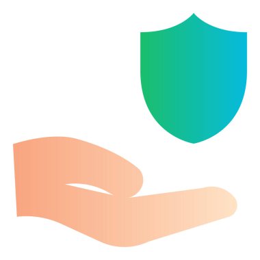 Gradyan renk simgesi, Kalkan için illüstrasyon, sigorta, bakım.