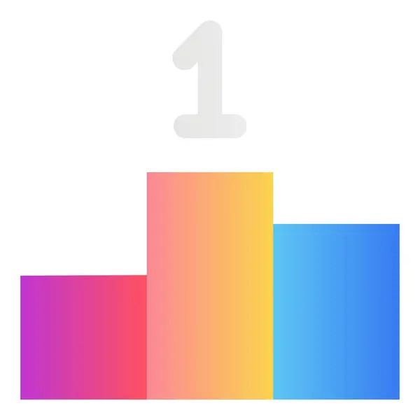 Gradyan renk simgesi, ödül için illüstrasyon, ilk.