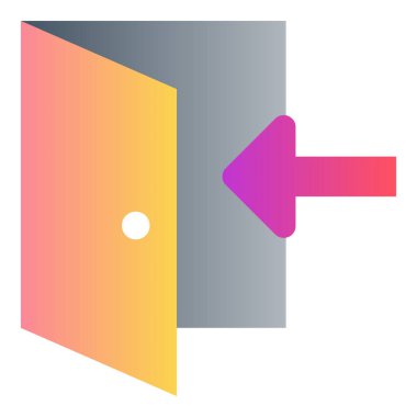 Gradyan renk simgesi, Kapı illüstrasyonu, ok, girin.