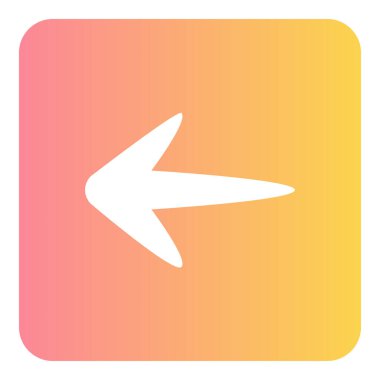 Gradyan renk simgesi, Ok için illüstrasyon, yön, sol.