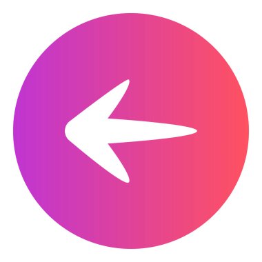 Gradyan renk simgesi, Ok için illüstrasyon, yön, sol.