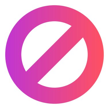 Gradyan renk simgesi, Yasak için resimleme, blok.