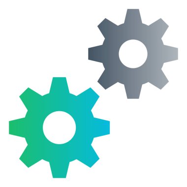 Gradyan renk simgesi, Gear, ayar, çark çizimi.