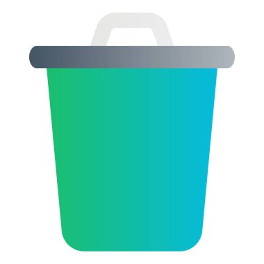 Gradyan renk simgesi, Çöp kutusu için illüstrasyon, sil, çöp.