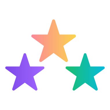 Gradyan renk simgesi, Dekorasyon yıldızları için resimleme.